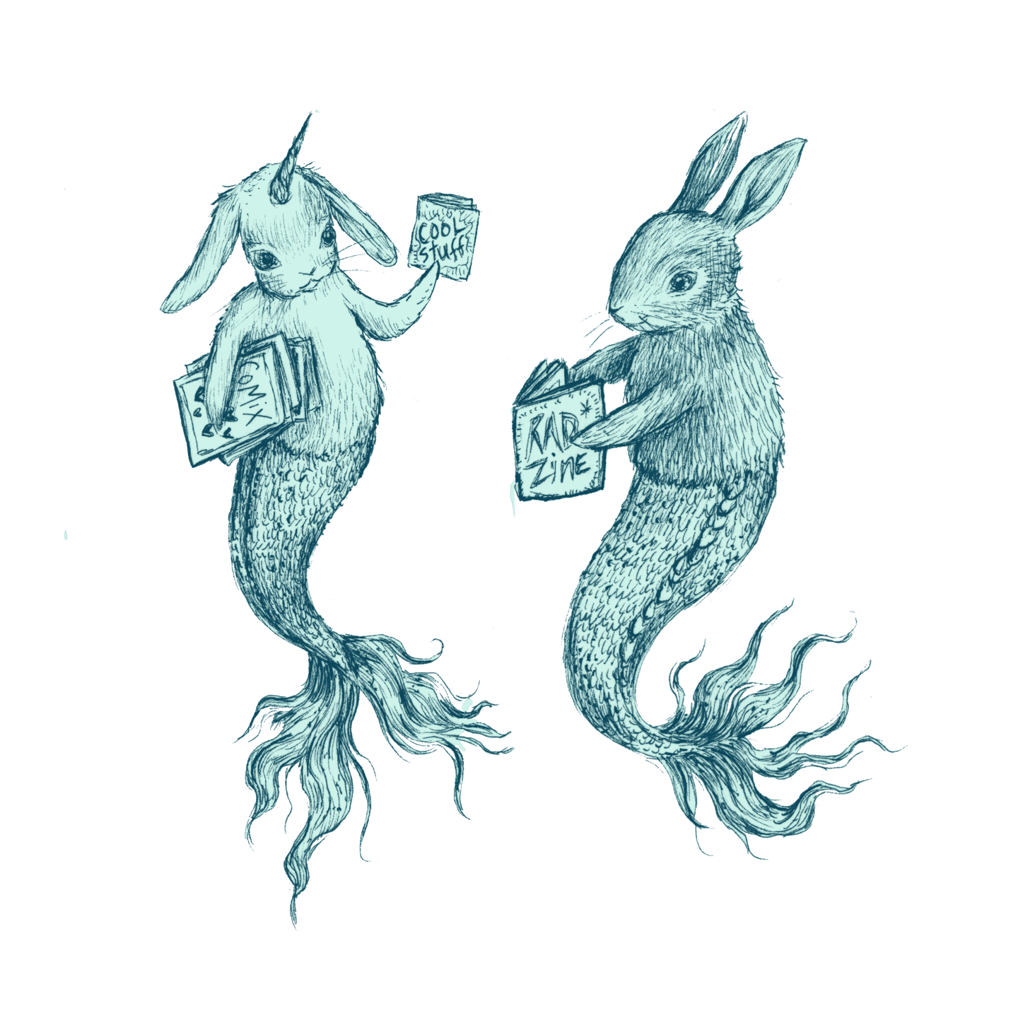 Gluestick Bunny Mermaids